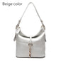 Zency Red Genuine Leather Hobo Shoulder Bag