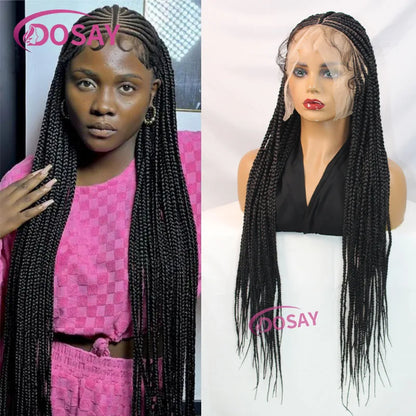32 Inch Full Lace Front Synthetic Braided Wig Black