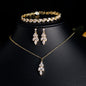 ZAKOL Brilliant Zirconia Leaf Jewelry Set for Women