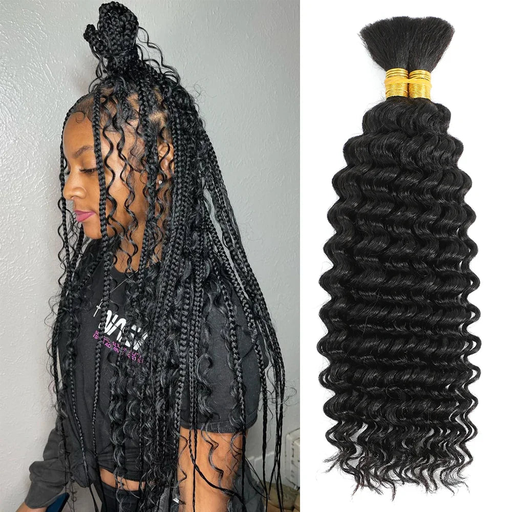 14 Inch Brazilian Virgin Deep Wave Braiding Hair