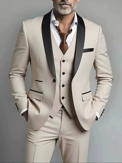 Slim Fit Black Tuxedo Suit Set for Men