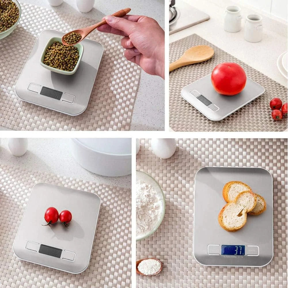 Digital Kitchen Scale Stainless Steel LED Display