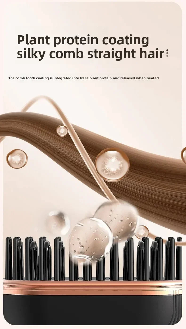 Mini Rechargeable Hair Straightener Brush Portable