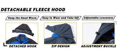 Men's Waterproof Fleece Ski Jacket Parka
