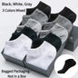 Unisex Ankle Socks Cotton Breathable Sports Black White Gray