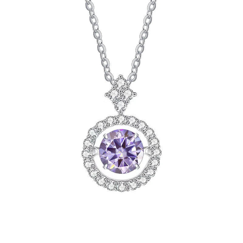 Moissanite Pendant Necklace for Women in Sterling Silver