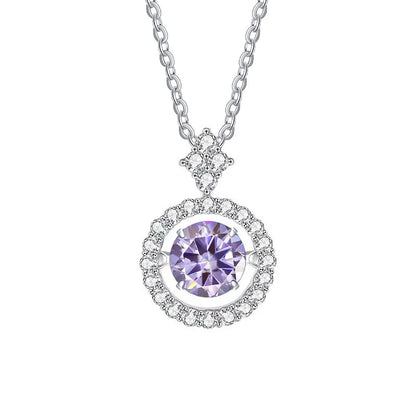 Moissanite Pendant Necklace for Women in Sterling Silver