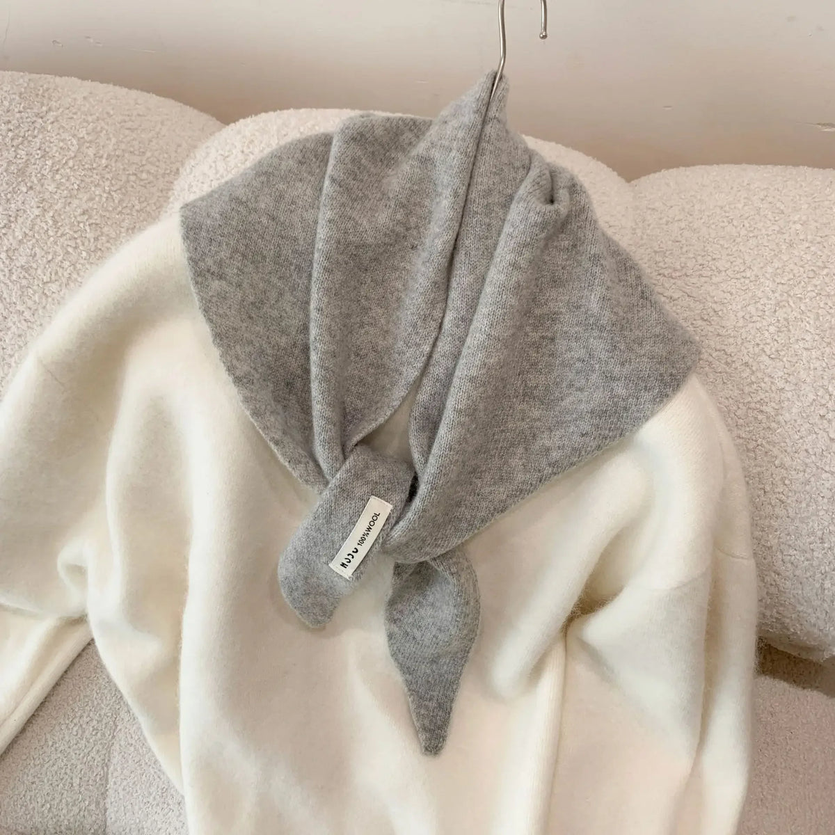 Wool Triangle Scarf for Women - Multi-functional Knitted Scarf