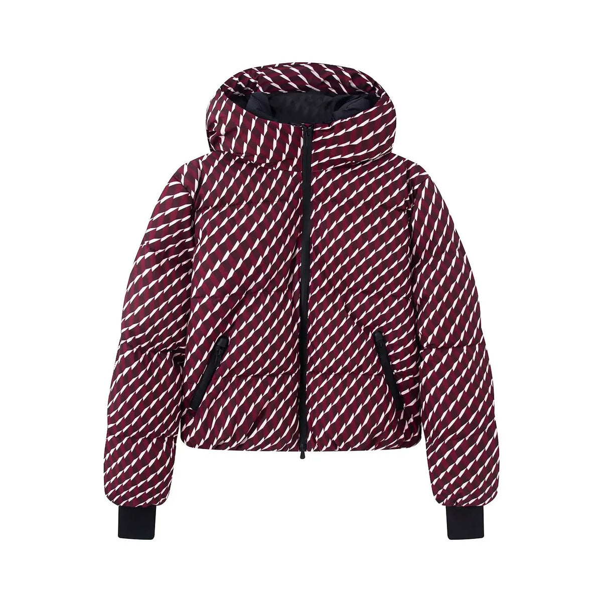 Burgundy Women's Winter Hooded Skiing Parkas Set