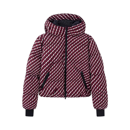 Burgundy Women's Winter Hooded Skiing Parkas Set