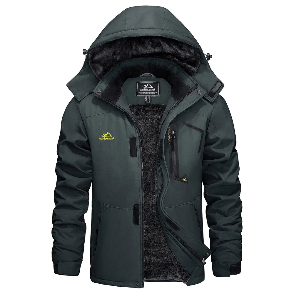 Men's Waterproof Fleece Ski Jacket Parka