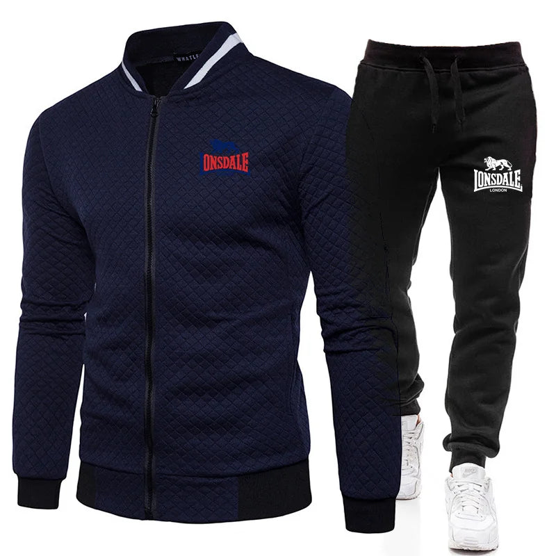 Men's Casual Spring and Autumn Zipper Jacket Set