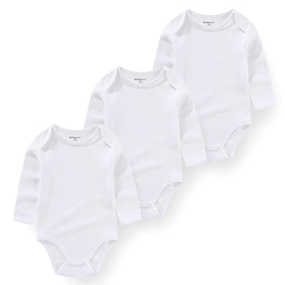 Kiddiezoom 3 Pcs Cotton Long Sleeve Baby Bodysuit