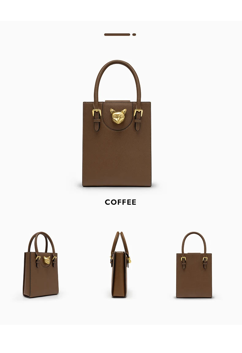 BAFELLI Women's Genuine Leather Mini Tote Crossbody Bag