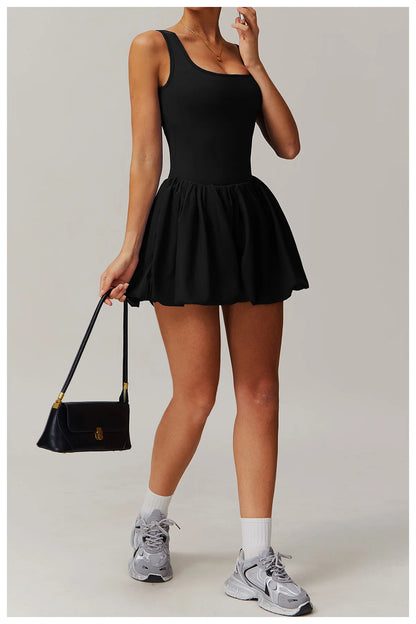 Women Yoga Jumpsuit Set Anti Glare One-Piece Dress