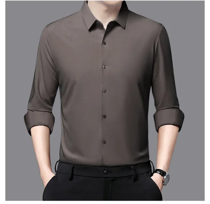 Men's Ultra-Stretch Slim-Fit Long Sleeve Shirt