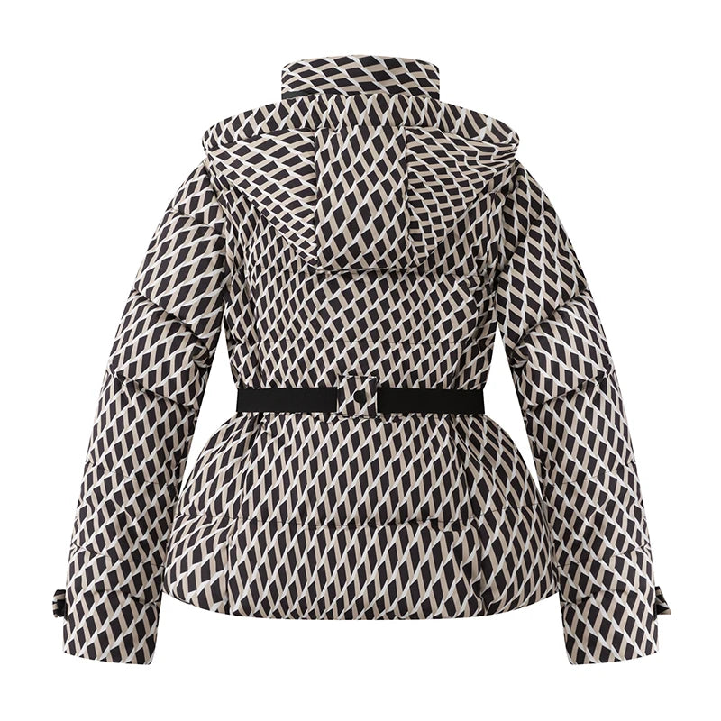 Women's Hooded Padded Winter Parka with Belt