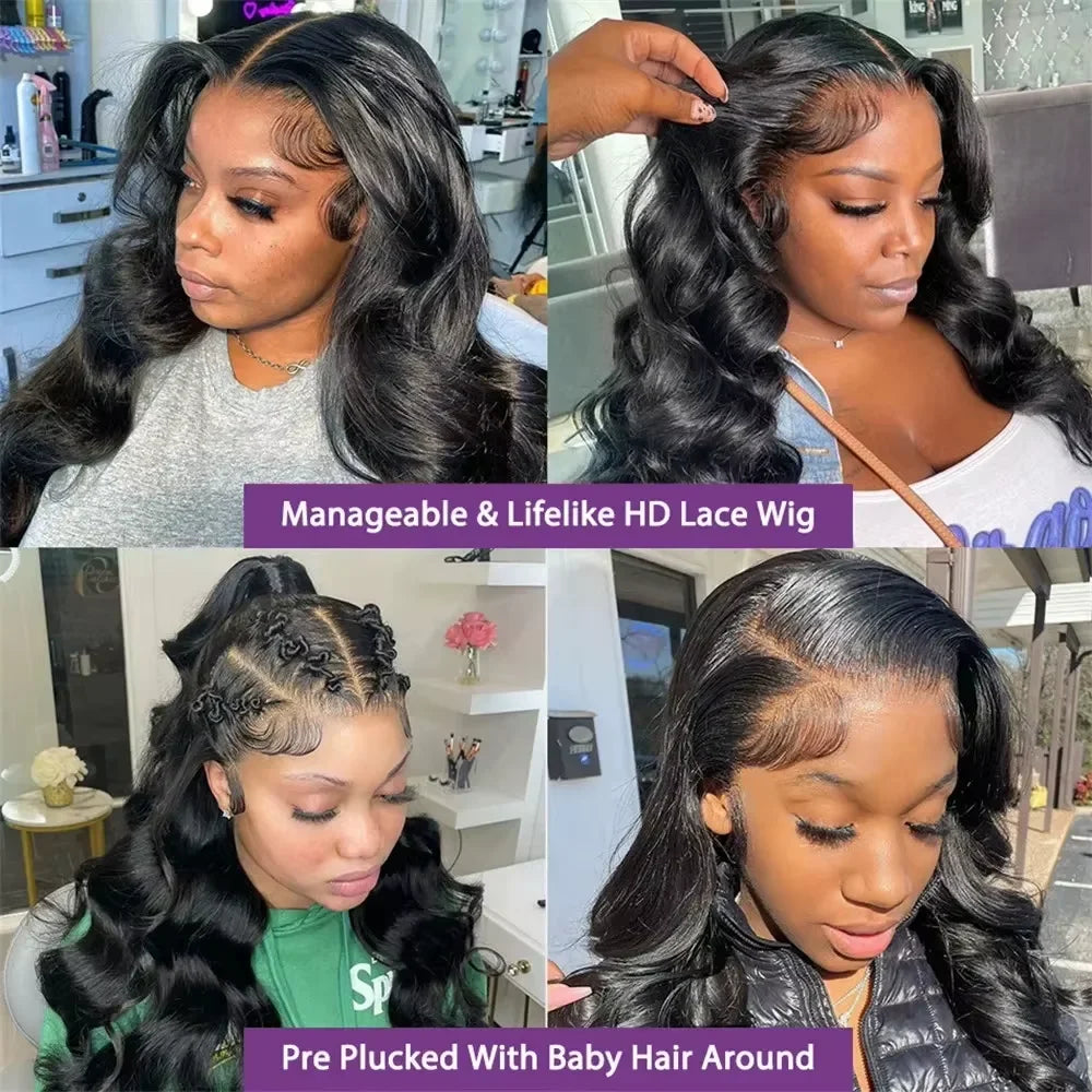 40 Inch Body Wave Human Hair Lace Front Wig