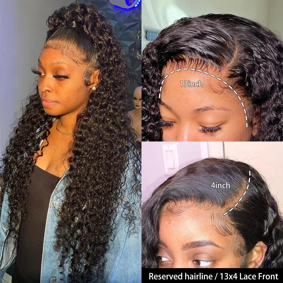 Kinky Curly 13x6 Lace Front Wig Human Hair Transparent Lace