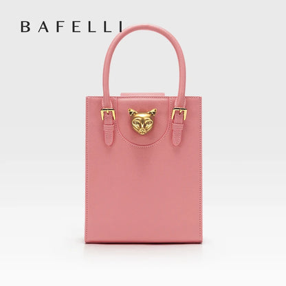 BAFELLI Women's Genuine Leather Mini Tote Crossbody Bag