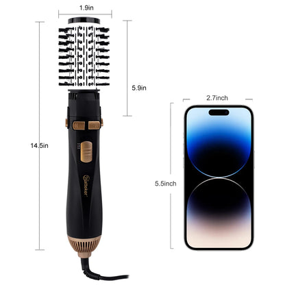 Hatteker 4-Head Hot Air Brush Hair Dryer and Straightener
