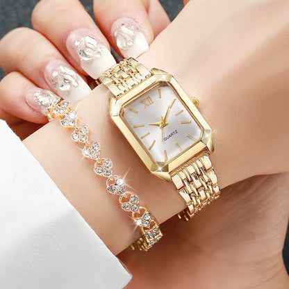 Fashion Rectangle Women Quartz Watch Bracelet Set
