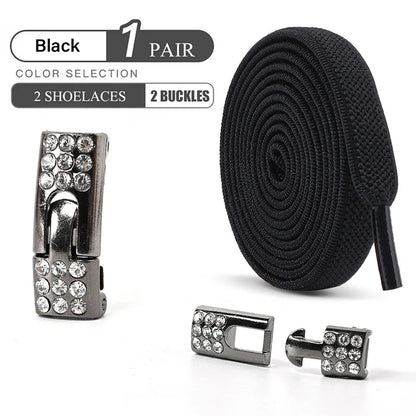 Diamond Buckle Elastic No Tie Shoelaces for Sports