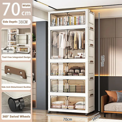 Multi-Layer Plastic Storage Cabinet for Home Use