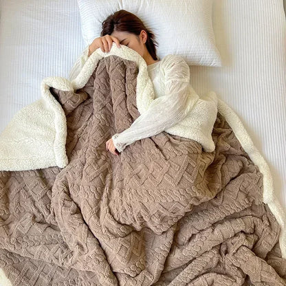 Soft Woolen Blanket, 100% Polyester, Striped Design