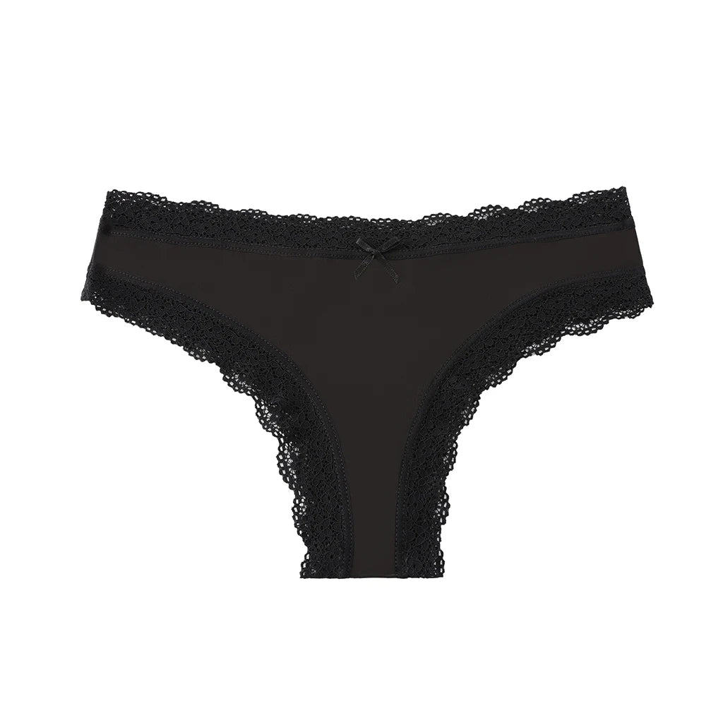 BZEL Women Lace Thong Panties Low-Waist G-String Leopard