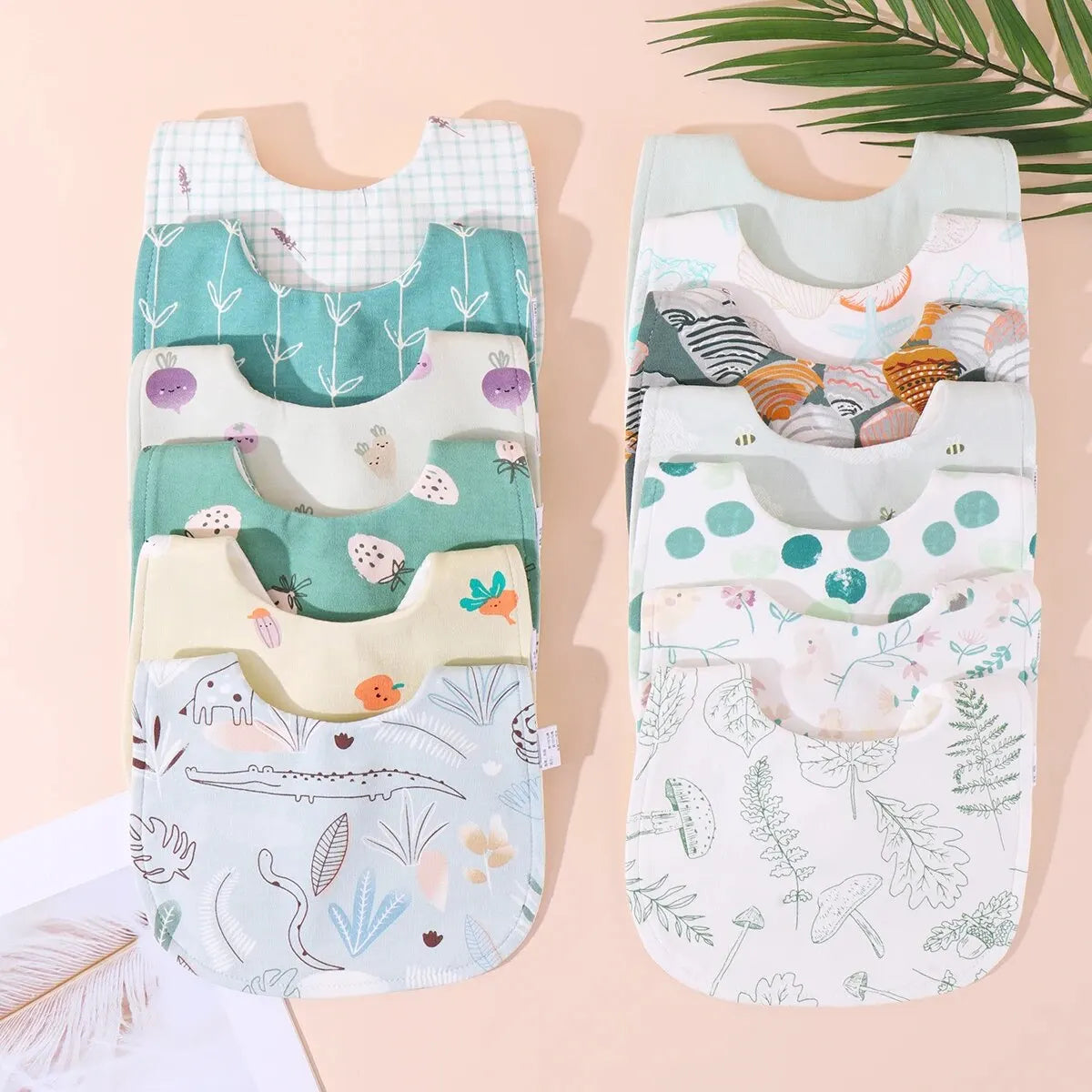 Soft Cotton Baby Bibs Burp Cloths Set U Shape