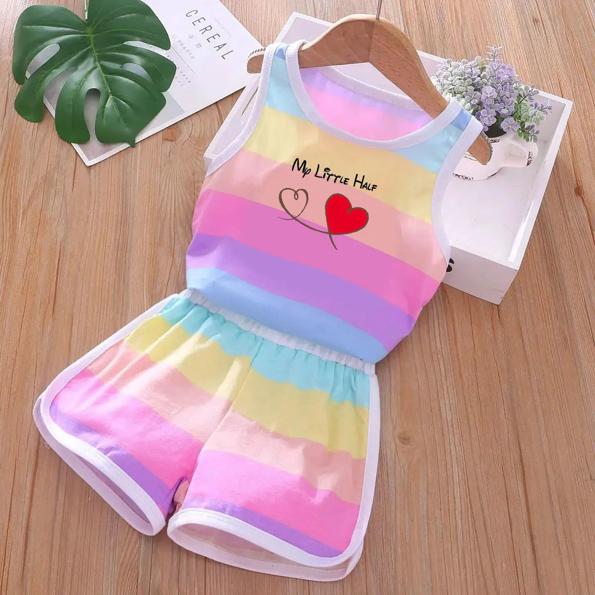 Cartoon Printed Vest and Shorts Set for Kids