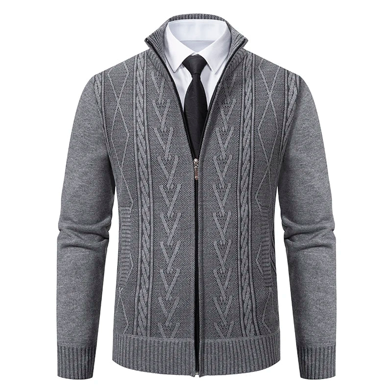 Men's Casual Knitted Sweater Coat in Cashmere Blend