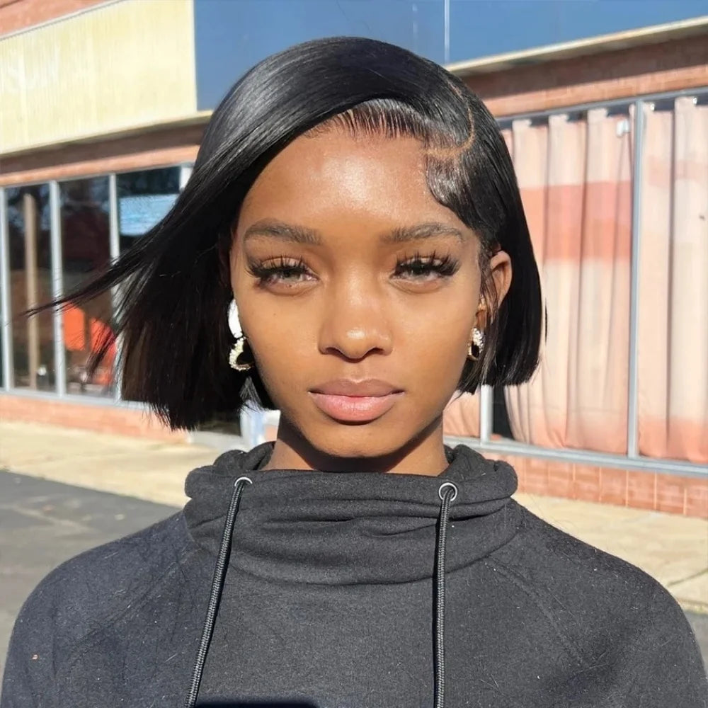 Vietnamese Bone Straight Bob Human Hair Wig 12 14 Inch