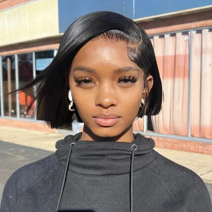 Vietnamese Bone Straight Bob Human Hair Wig 12 14 Inch