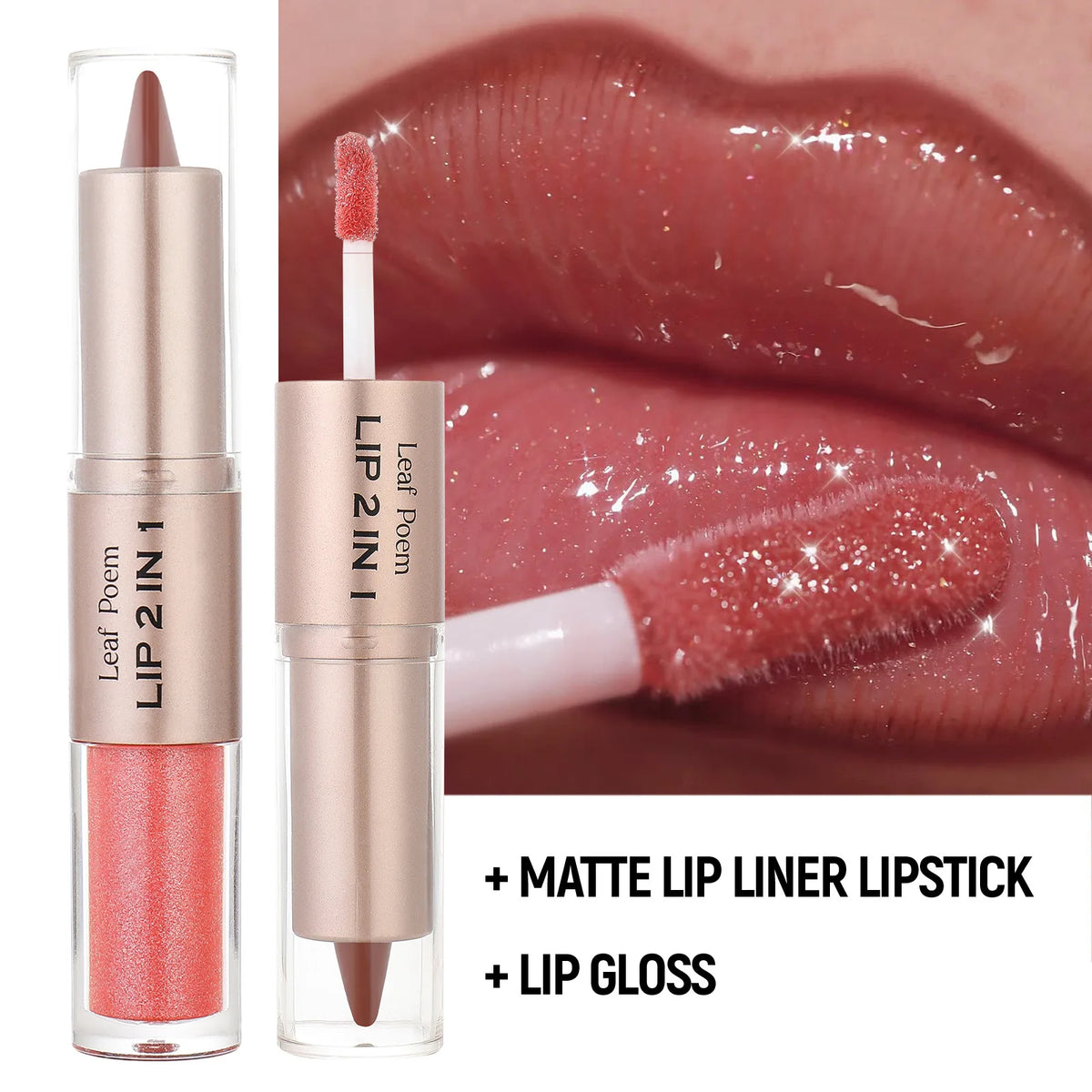 Black Brown Tapered Lip Liner and Lip Gloss Duo