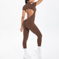 Backless Bodycon Scrunch Jumpsuit for Women Yoga Fitness
