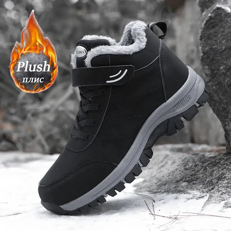 Men's Winter Ankle Snow Boots with Plush Lining