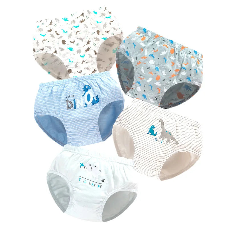 Cotton Dinosaur Cartoon Boys Briefs 3 Pcs Set