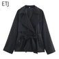 Women's Casual Double-Breasted Trench Coat in Maillard Color