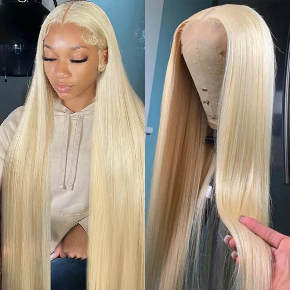 13x6 Lace Frontal Wig 613 Blonde Straight 30 Inch Human Hair