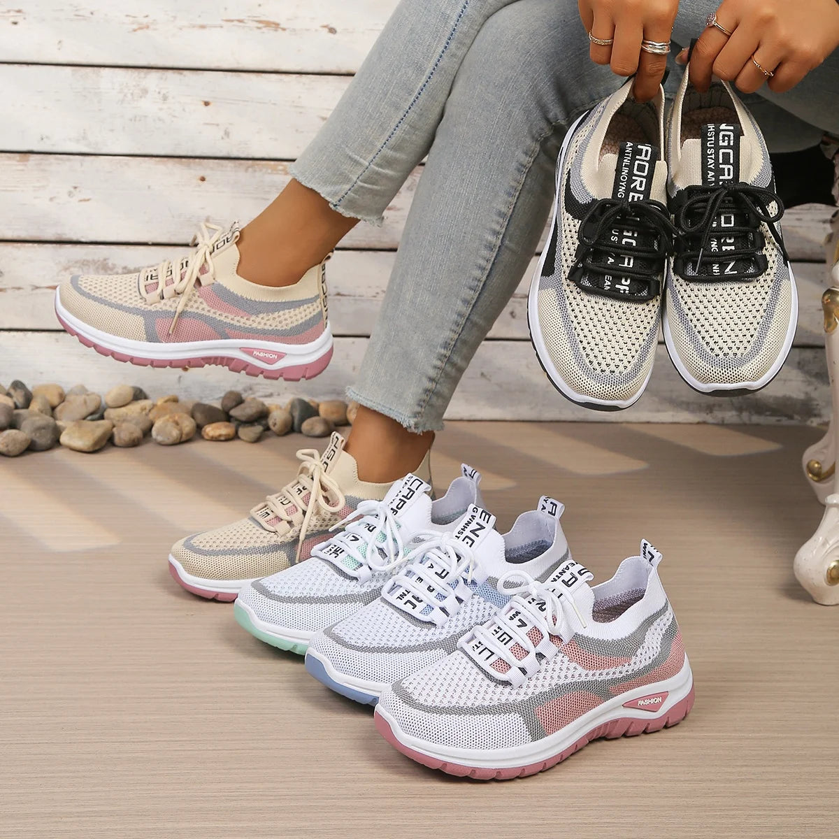 Women's Double-Color Canvas Work Sneakers
