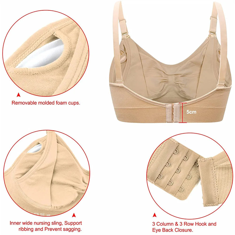 Wirefree Nursing Bra for Women in Natural Color