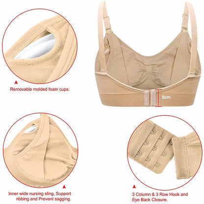 Wirefree Nursing Bra for Women in Natural Color