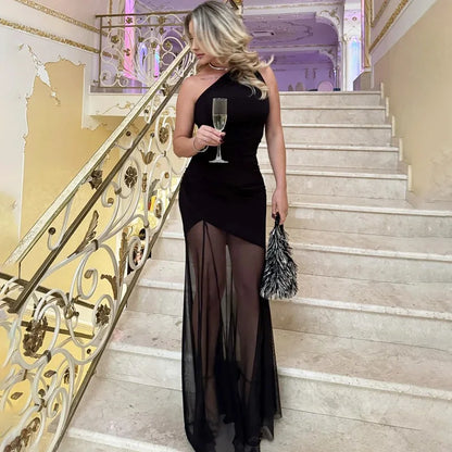 Ticketsx Off Shoulder Backless Slim Long Dress