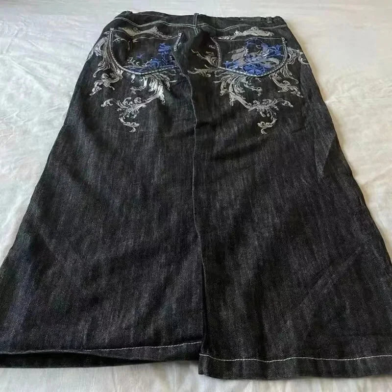 Washed Denim Trousers for Men with Micro-Flared Style