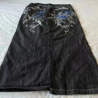 Washed Denim Trousers for Men with Micro-Flared Style