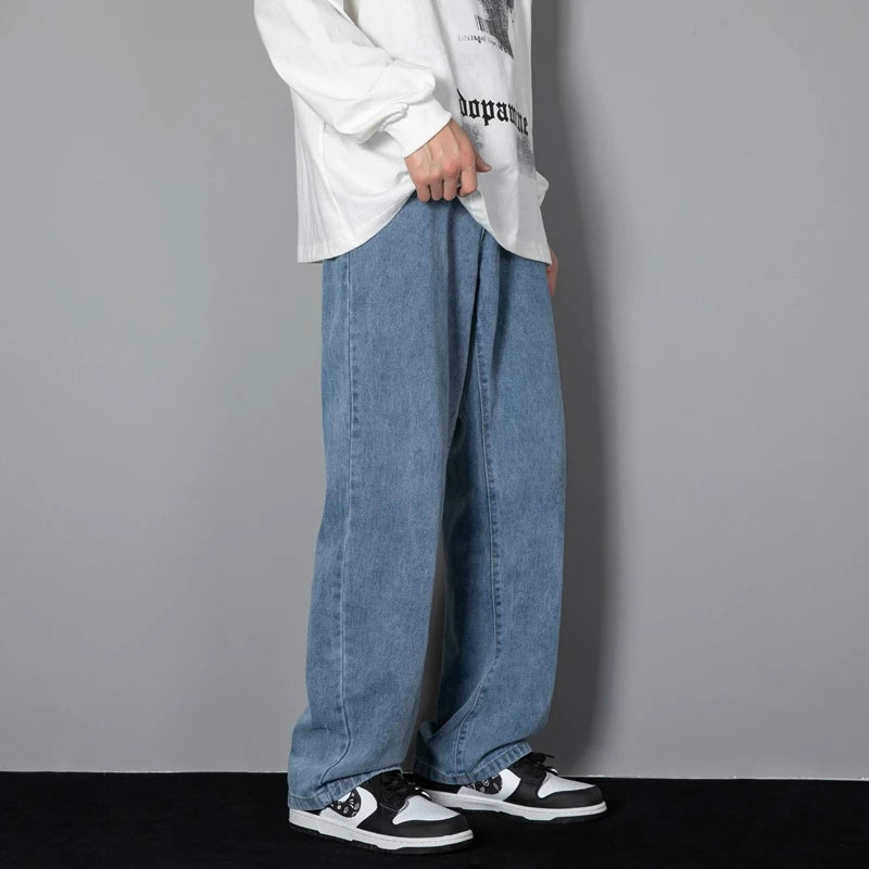 Men's Casual Straight Denim Jeans in Light Blue