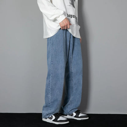 Men's Casual Straight Denim Jeans in Light Blue