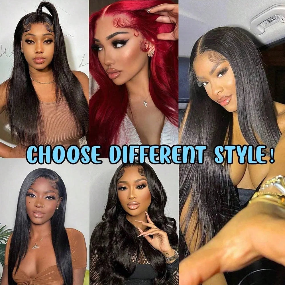 Bone Straight Lace Closure Wig Brazilian Human Hair 16-42 Inches